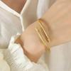 Bracciale Aperto Unisex Elegante a Coste Fitte Personalizzato