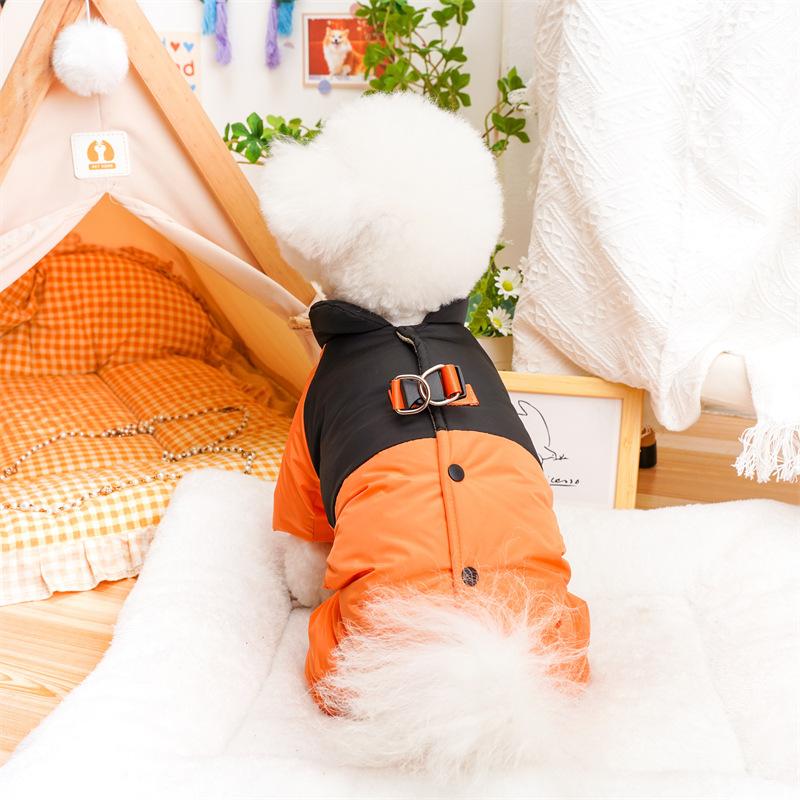 Dog Waterproof Jacket Solid Winter Puppy Clothes Cotton Four Legs Pet Warm Coat Cat Clothing Chihuahua Bichon Dachshund Jumpsuit