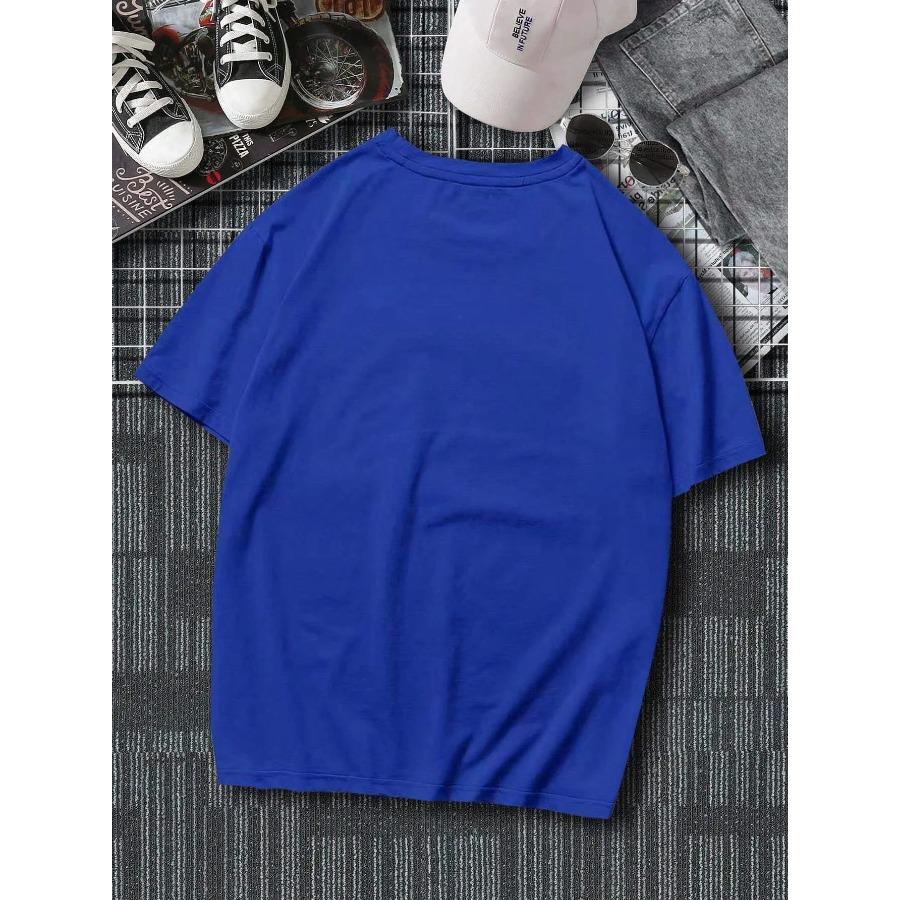 cotton Men's 100% Cotton Summer Loose Size Fashionable WAY MAKER Print Slim Fit Casual Sports Round Neck Short Sleeved T-shirt Top