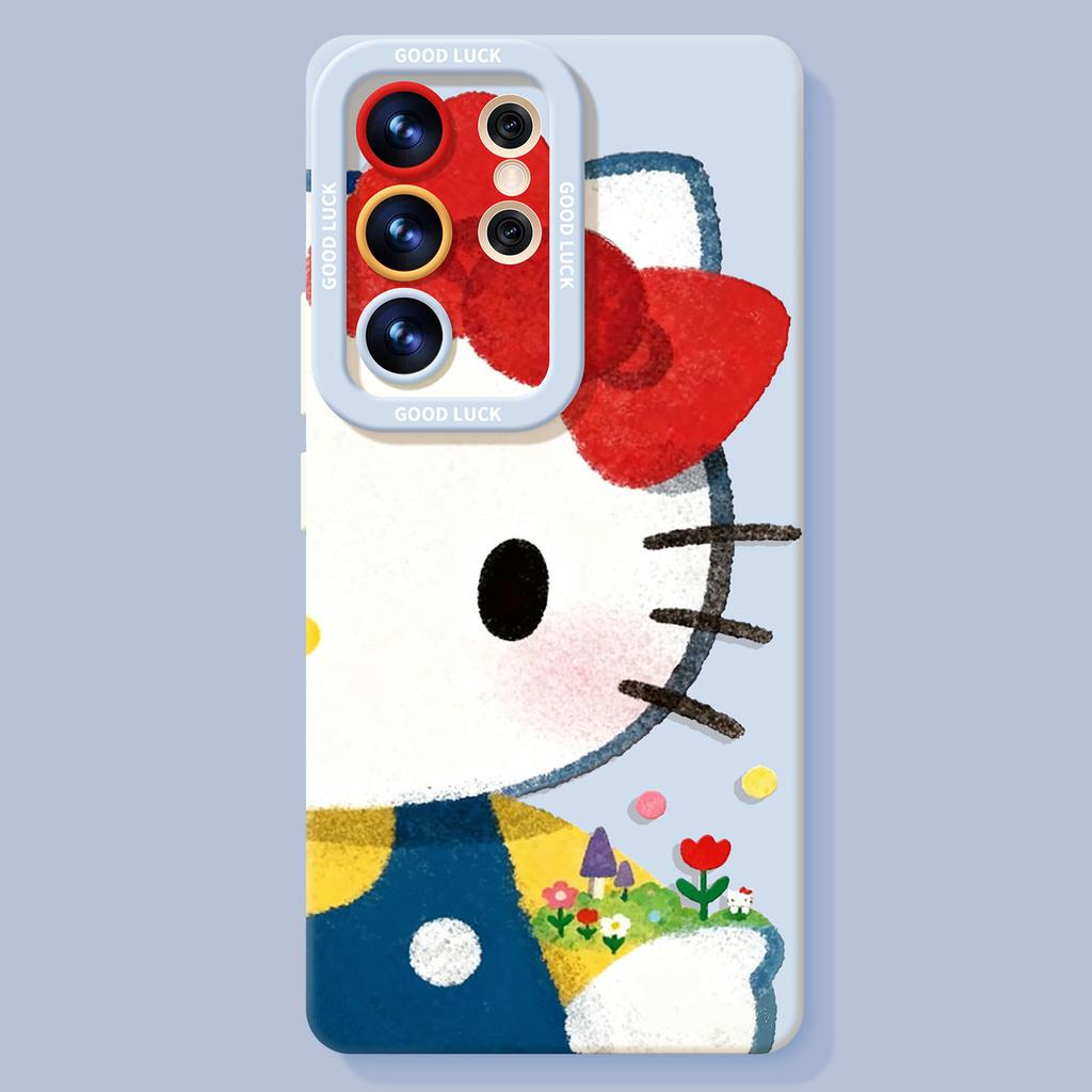 Big Face Cat Mobile Phone Case Is Suitable for Samsung GalaxyS26 Silicone S25ultra with Lanyard S24 + Cartoon S23 Set