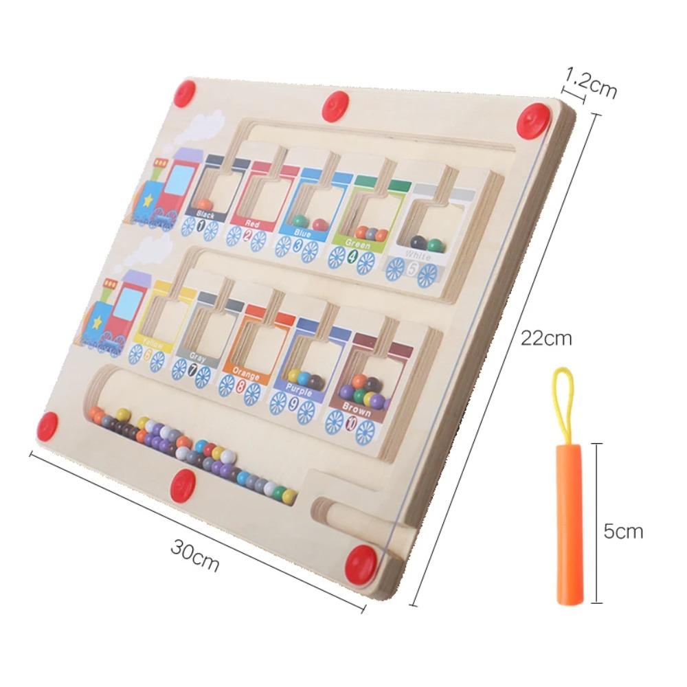 Children Montessori Toy Magnetic Pen Moving Ball Game Color Sorting Counting Board Fine Motor Training Sensory Educational Toys