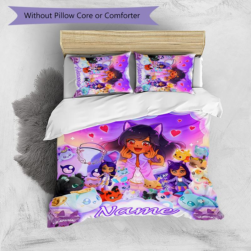 Set Biancheria da Letto Aphmau Personalizzato con Nome 3 Pezzi Copripiumino Chiusura Include 1 Copripiumino & 2 Federe per Tutte le Stagioni Decorazione Camera da Letto