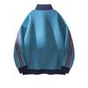 Retro College Style Cardigan Sports Style Loose Hoodie Casual Color Jacket Stand Collar Striped Jacket