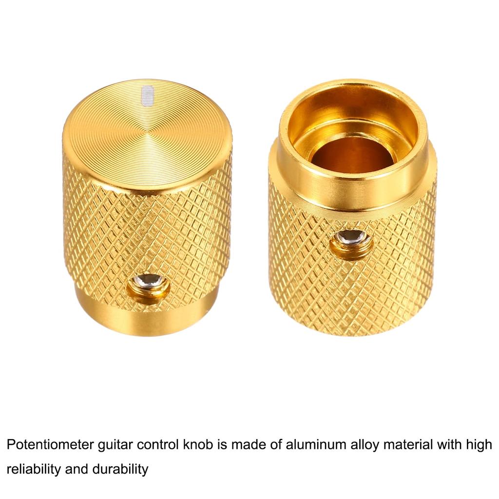 uxcell Set Aluminum Potentiometer Inner Diameter x Outer Diameter x Universal Control Knobs for Guitar and Oval Gold Finish 8-Piece Knobs, 1/4" (6mm)