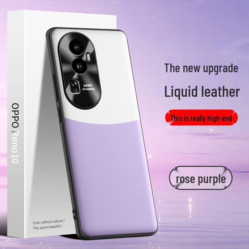 Leather Protective Cover for Oppo Reno10 Mobile Phone - Anti-fall and Anti-fouling, One-piece Ship-ready