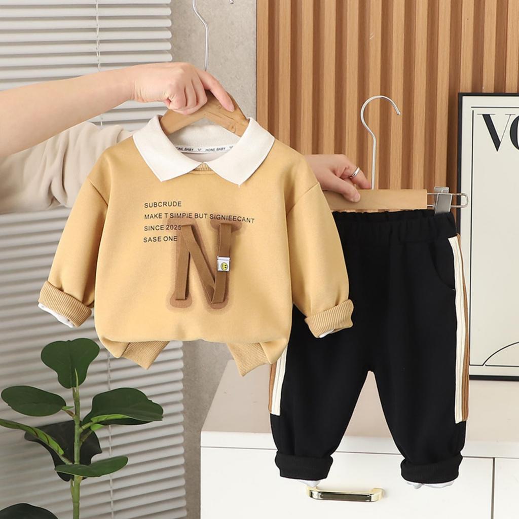 Kinder Freizeit Langarm Set, Bequeme Alltagsoutfits