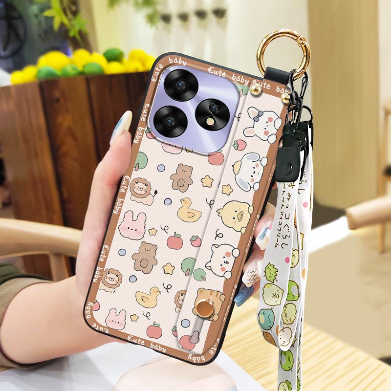 Phone Holder Anti-knock Phone Case For UMIDIGI A15/A15C Fashion Design Durable Cartoon Waterproof Protective Lanyard
