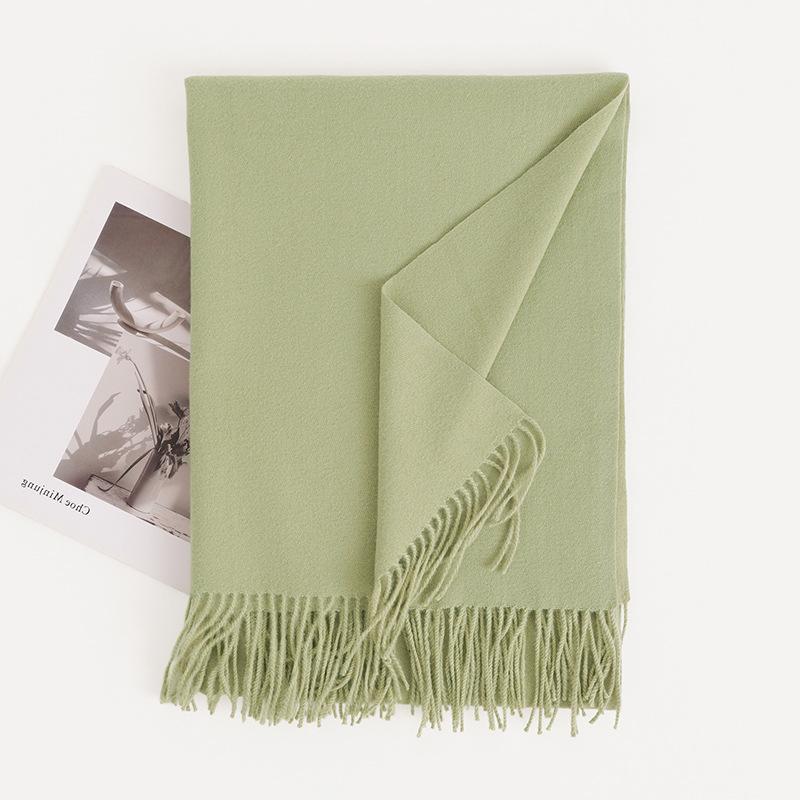 Cashmere Feel Solid Color Women's Imitation Cashmere Scarf 1116 Winter Atmosphere Korean Versatile Medium and Long Shawl Scarf
