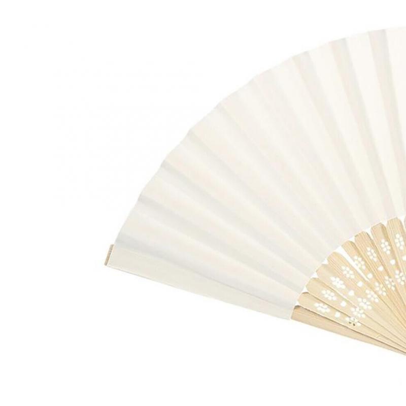 Chinese Opvouwbare Waaier Met Bamboe Baleinen, Doe-het-zelf Blanco Papieren Waaier, Decoratie Voor Bruiloft
