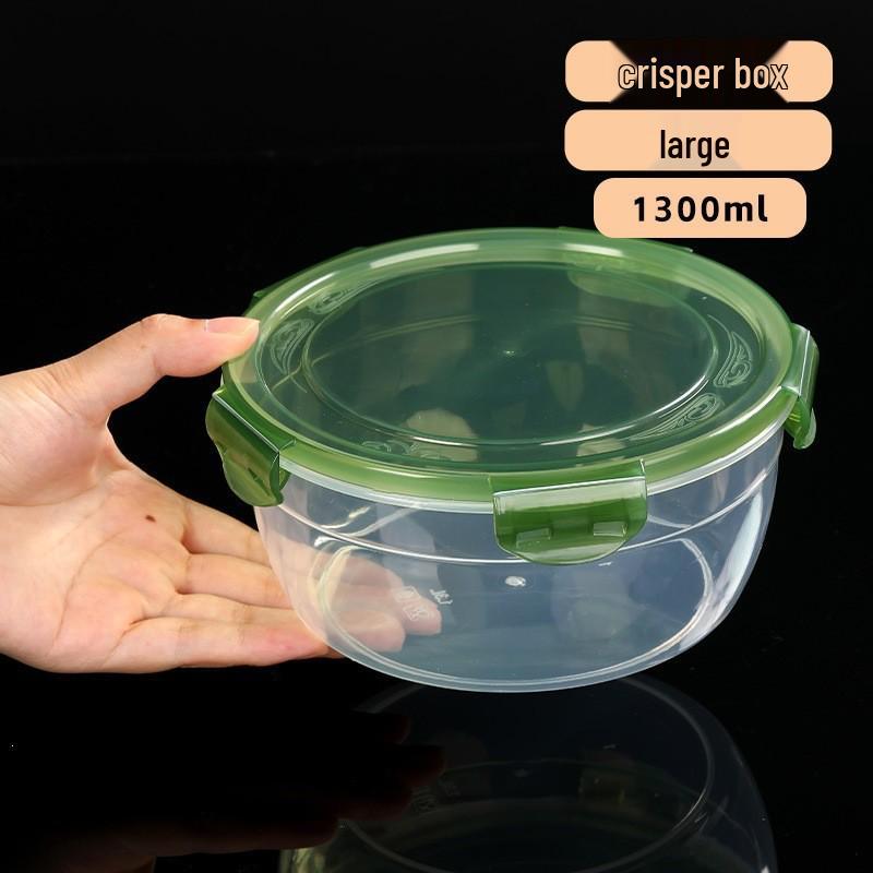 Round Sealed Plastic Food Storage Set—Microwave & Refrigerator Safe, Large Capacity, Ideal for Lunch and Instant Noodles.