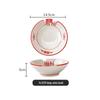 Set di Piatto Rotondo Rosso Ceramica Retrò Doppia Felicità - Piatto Basso, Piatto Piatto, Piatto per Hot Pot, Piatto per Carne, Piatto per Salsa e Piatto per Pesce per Tavola da Ristorante.
