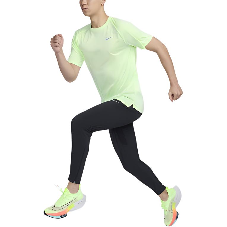 Nike Dri-FIT ADV Stride Series Logo Quick-Dry Breathable Pullover Short Sleeve T-Shirt Men Tops Light-Fluorescent-Yellow Reflective-Silver HV5204701