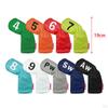 9 Pieces Golf , Head Cover 49,PW,SW,AW Long Neck Waterproof PU Leather Brands Accessories