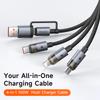 MCDODO CA-7260 1.2m USB A + USB C to USB C + Lightning + Micro Fast Charging Cable with Indicator Light