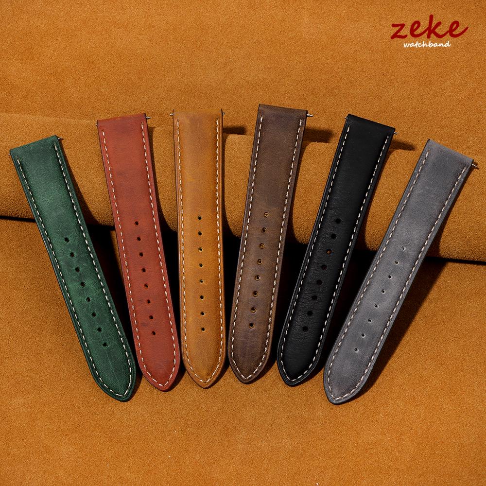 Armband aus Rindsleder 14mm 16mm 18mm 20mm 22mm 24mm Retro Dunkelbraun Schnellverschluss Uhrenarmband für Samsung Galaxy Watch 8/7/6/5/4