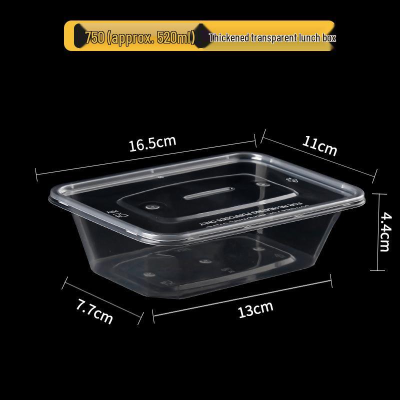 Disposable Transparent Food-Grade Round Takeaway Box for Salad, Bento, or Rice - High Temperature Resistant