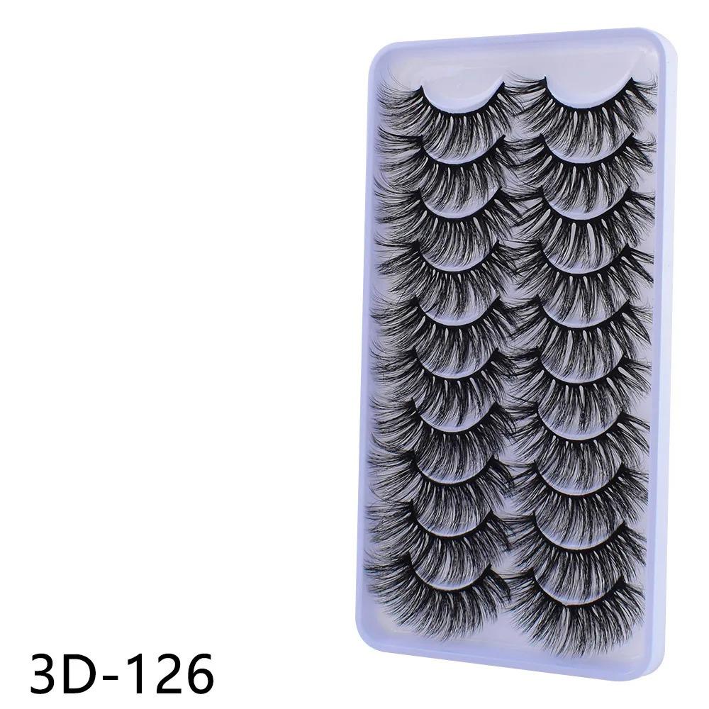 10Pairs 3d Lashes Mink False Eyelashes Eye Fake Lash Eyelash Extension Natural Set Wispy Lashes Supplies Tools Beauty Fluffy