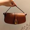 Damen Echtleder Umhängetasche Neues Schlossdesign Nische Hochwertiges Design Sattel Crossbody Ledertasche