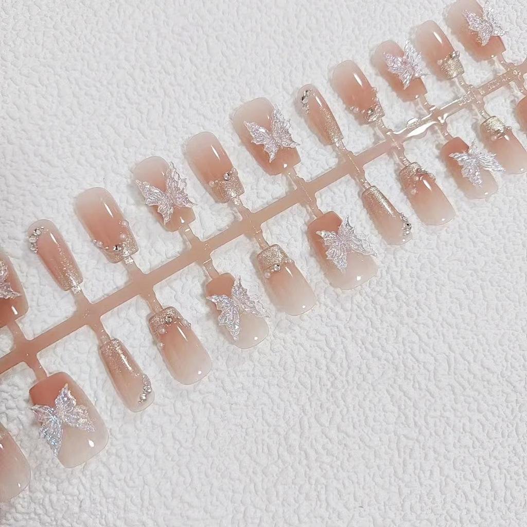 30-Piece Maple Leaf Butterfly Glitter Nail Art Set