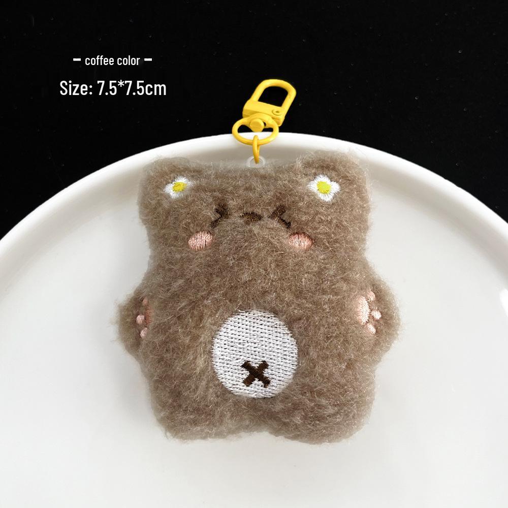 Милый пищащий брелок в виде мультяшного медвежонка, плюшевый кулон - маленький девчачий подарок кофейный
