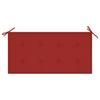 Garden Bench with Red Cushion 112 Cm Solid Teak Wood
