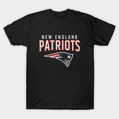 Pánské černé tričko s potiskem New-England-Patriots-Football Potisk na papíře bez ořezu Bavlněné tričko