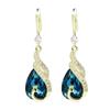 Fashionable Design, Internet Celebrity, Blue Peacock Ear Line Earrings, New Trendy Long Style, Phoenix Tassel Earrings