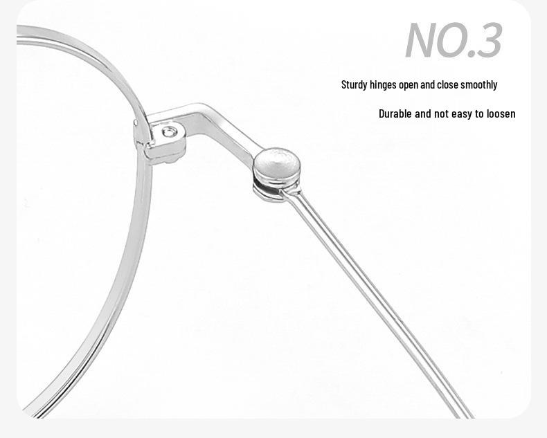 Korean Style Large Frame Glasses for Women: Slimming Oval Silver Frame Eyewear for Round or Square Faces, Model 5305
