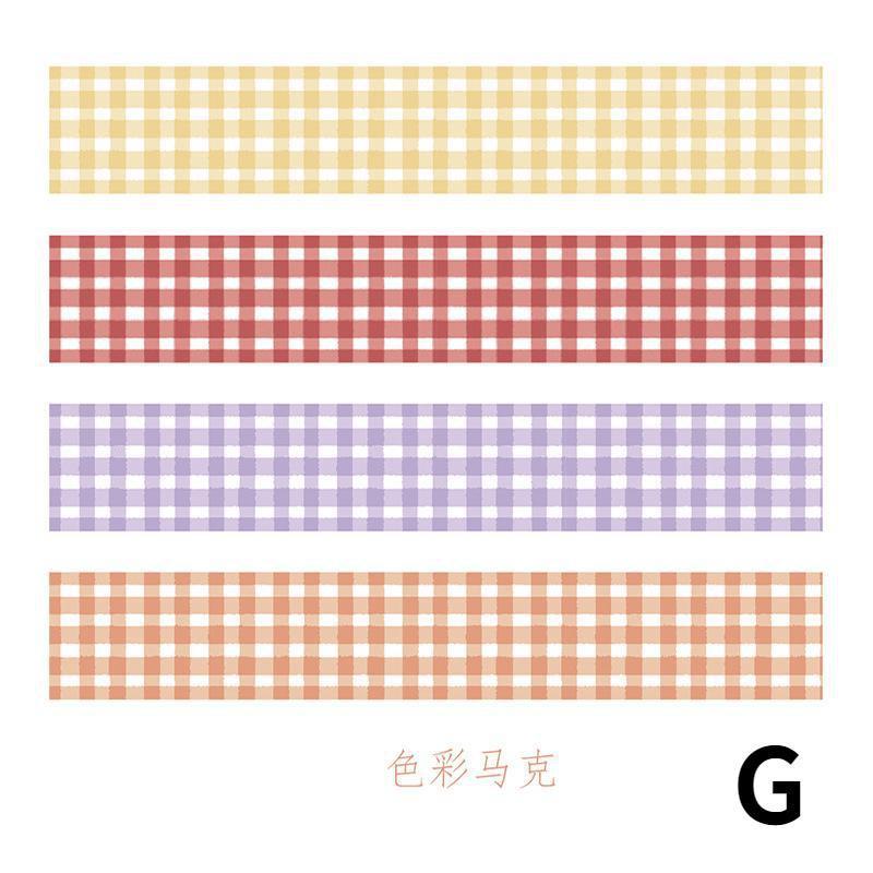 4 Rollen Frisches Farbverlauf Gitter Washi Tape für Klebende Schulsachen Tagebuch Journal DIY Planer Scrapbooking