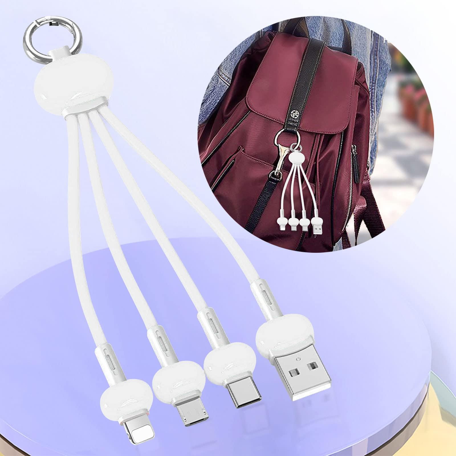 

Силиконовый брелок для ключей, кабель для передачи данных, линия, подходящая для кабеля для передачи данных типа C One Drag Three, для быстрой зарядки One Size белый