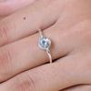 Round Cut Blue Topaz Gemstone Ring, Handmade Jewelry, 925 Sterling Silver, Stacking Ring, Gift For Mom