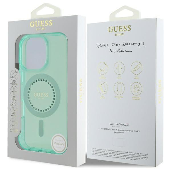 Guess Guhmp16Lpftdten Iphone 16 Pro 6.3 Zielony/Green Hardcase Iml Rhinestones Magsafe