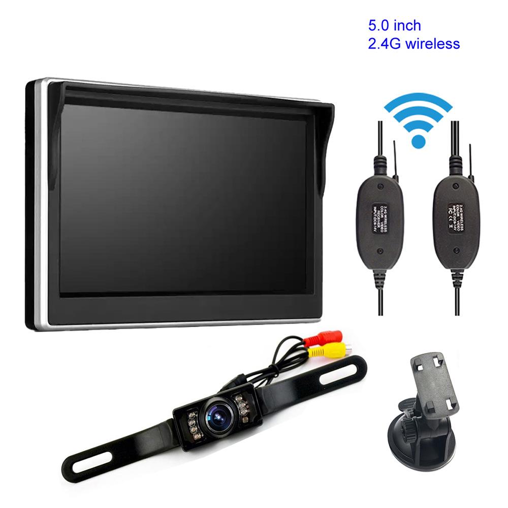 

5-inch LCD Display 2.4G Wireless Backup Rear View Camera Monitor Long License Plate Frame Car Camera Type A