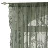 1 Stück Grüne Spitzenvorhänge Wohnzimmer- und Schlafzimmer-Trennvorhänge Fertige Gaze-Rollos Perforierter Lotusblatt-Spitzenstangen-Stil Schlafzimmergardinen