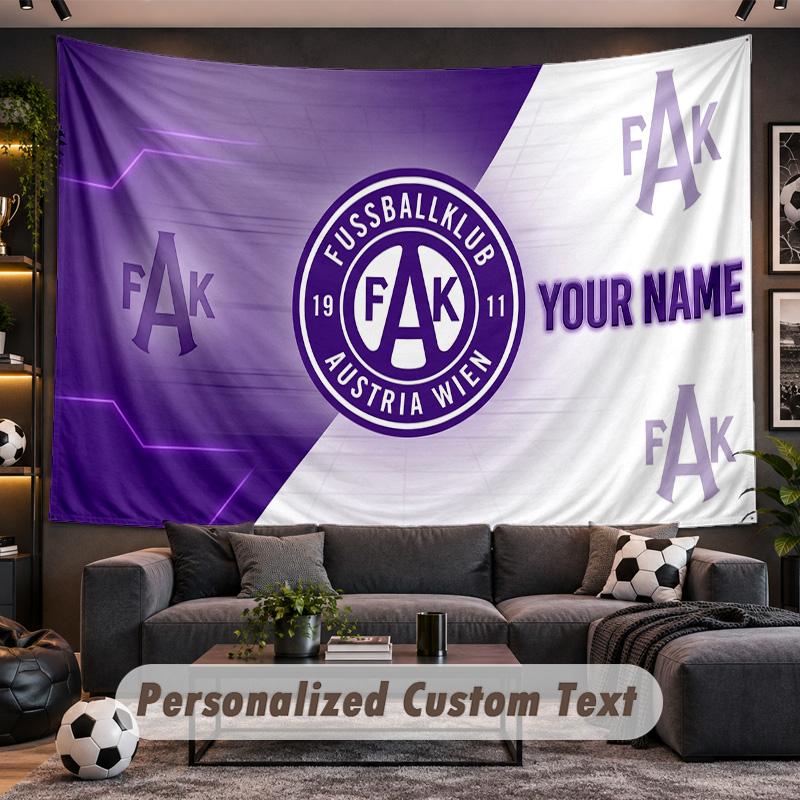 Austria Wien FC Personalized Tapestry Support Custom Name, Wall Art Home Decoration