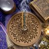 Elegant Incenses Stick Holder and Wooden Ashes Tray Brass Incenses Burners Set for Meditations Room Desktop Decoration