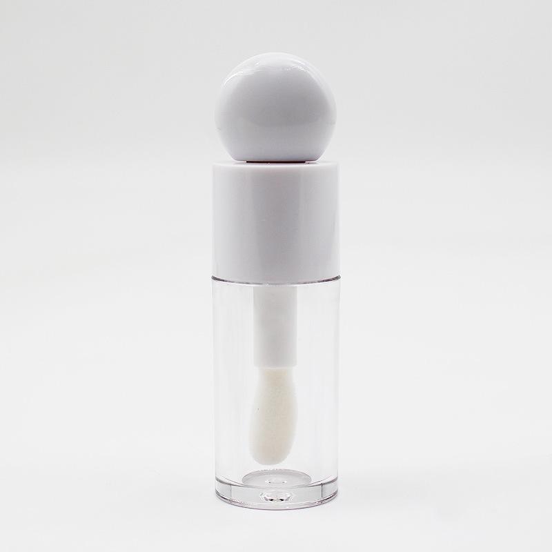 Tube de gloss à lèvres en forme de cœur, 4 ml - Flacon à rouge à lèvres sphérique transparent pour transvaser le baume à lèvres