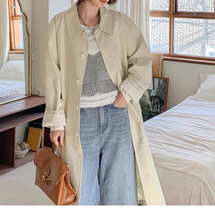 2025 Pre-Sale: Women's Off-White Long Loose Trench Coat for Spring