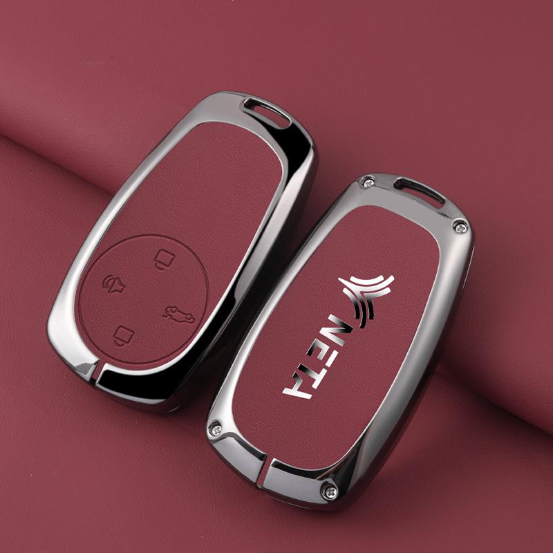Nezha S Key Case: Luxury Metal Hanging Key Buckle for New Energy V Car – Anti-Lost Remote Control Bag for Men (U2/GT)