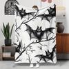 1pc Halloween Theme Classic Bat Pattern Blanket Polyester Fabric Machine Washable Suitable for Bedroom and Living Room