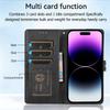 For iPhone 15 Pro Max Stand Wallet Calf Texture Phone Case Full Protection PU Leather Phone Cover