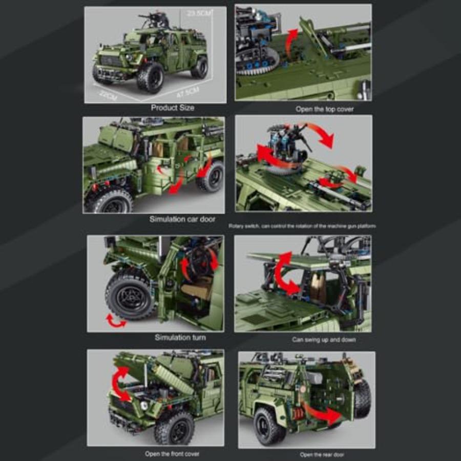 T4015 Warrior Military Car Building Blocks 4739 Pieces 1:8 Technic OffRoad Vehicle for Outdoor Adventure and Tactical Training
