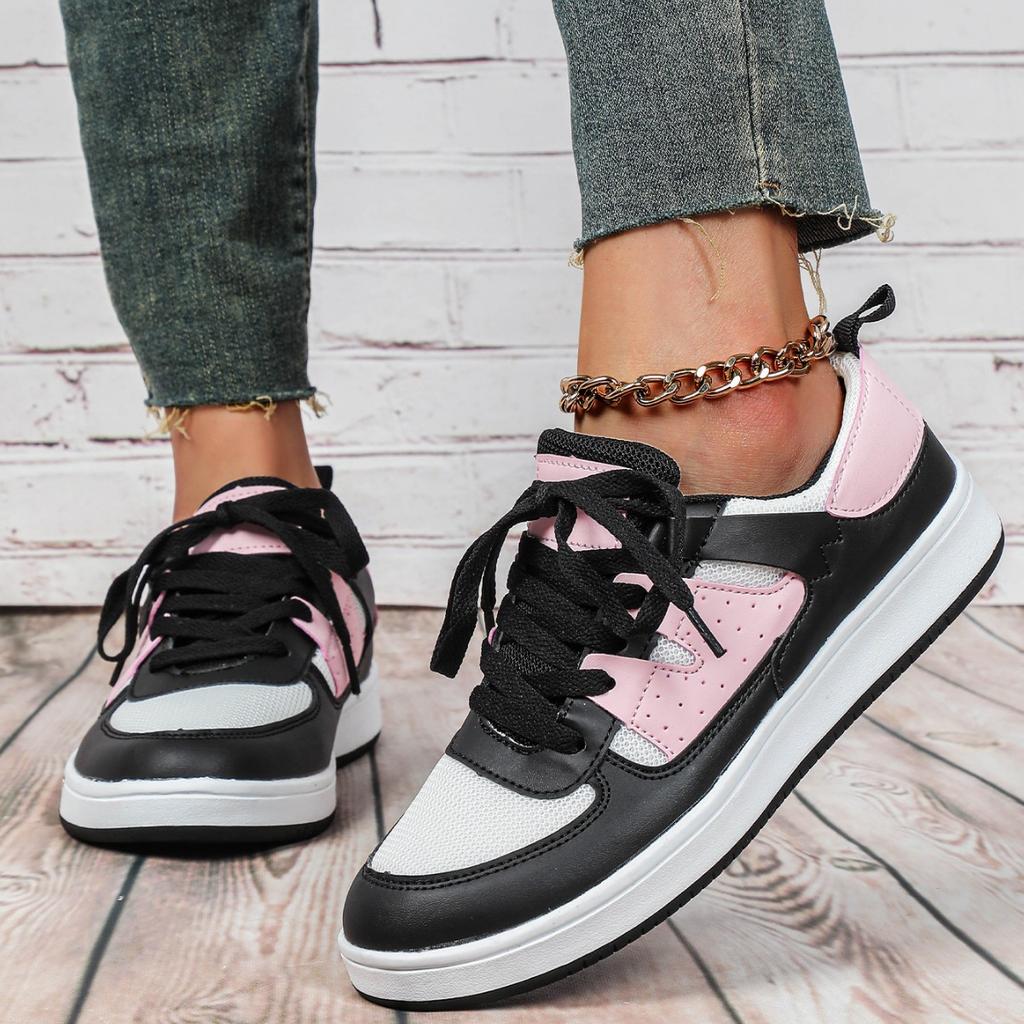 Board Shoes Mesh Casual Sneakers Fashion Flat Shoes Low-cut Leisure Sports Shoes Outdoor Walking Flats Casual Versatile