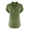 Women's Fashion Casual ,Colour Button,Down Collar Short,Sleeved Shirt T,Shirt Top
