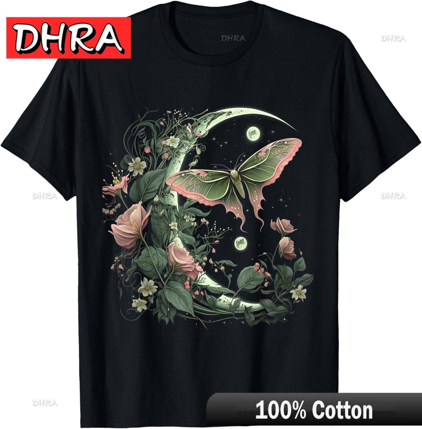 

Goblincore Moth and Butterfly Moonphases Flowers Cottagecore T-Shirt Simple Stylish Tshirts Female Stylish Comfy Bold Top Rap 4XL