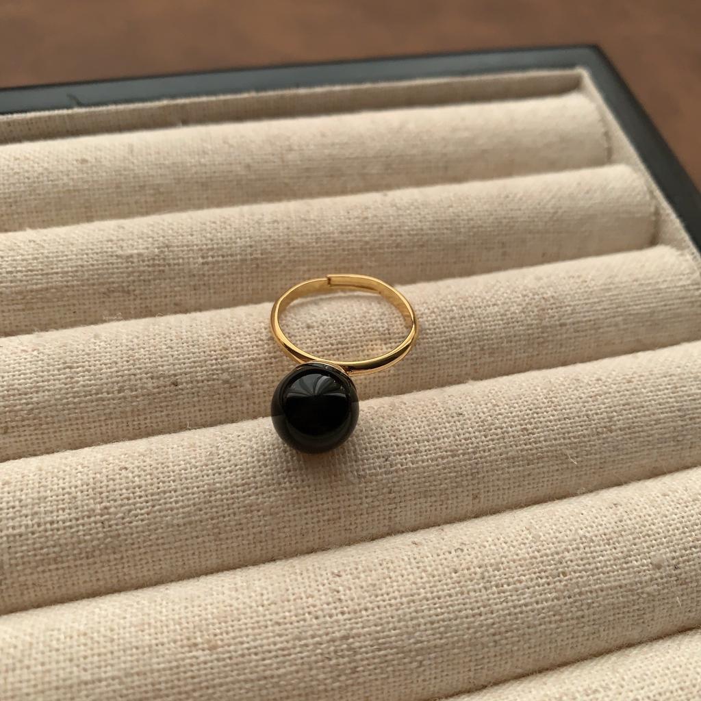 Welfare Cold Wind Resin Ring Zircon Ring Versatile Spiral Ring Fashionable Personality Women