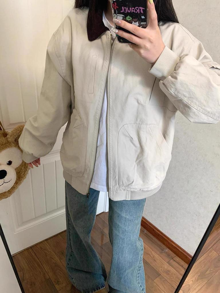 Women's Retro Lapel Workwear Jacket - Versatile & Loose Fit, New for Autumn 2025