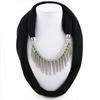 Stylish Fashion Scarf Necklace with Metal Spike Pendant – Elegant Infinity Scarf for Women, Boho Chic Statement Accessory