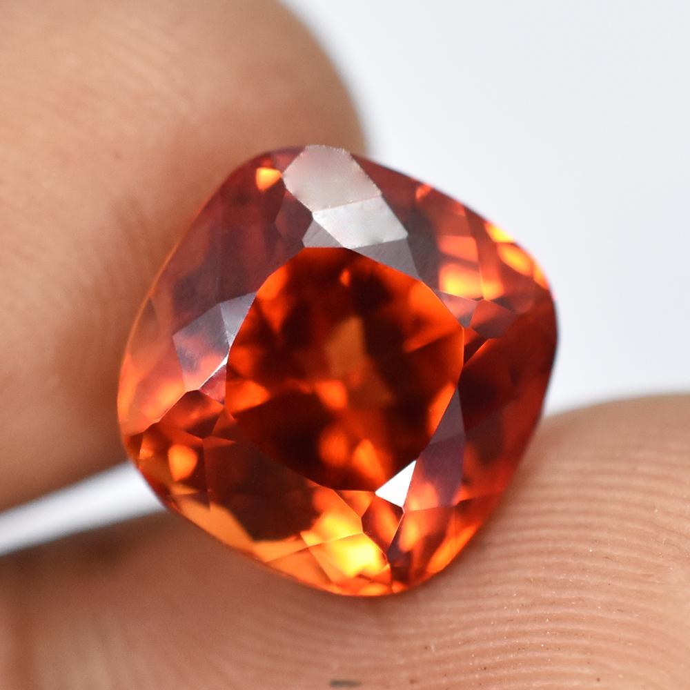 Natural Orange 7.95 Ct Sapphire Birthstone   Square Cushion Cut Gems