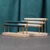 Support d'exposition de bagues multicouches avec base en bois massif et support de bague en bâtonnet métallique éponge amovible pour le rangement et l'organisation de bijoux